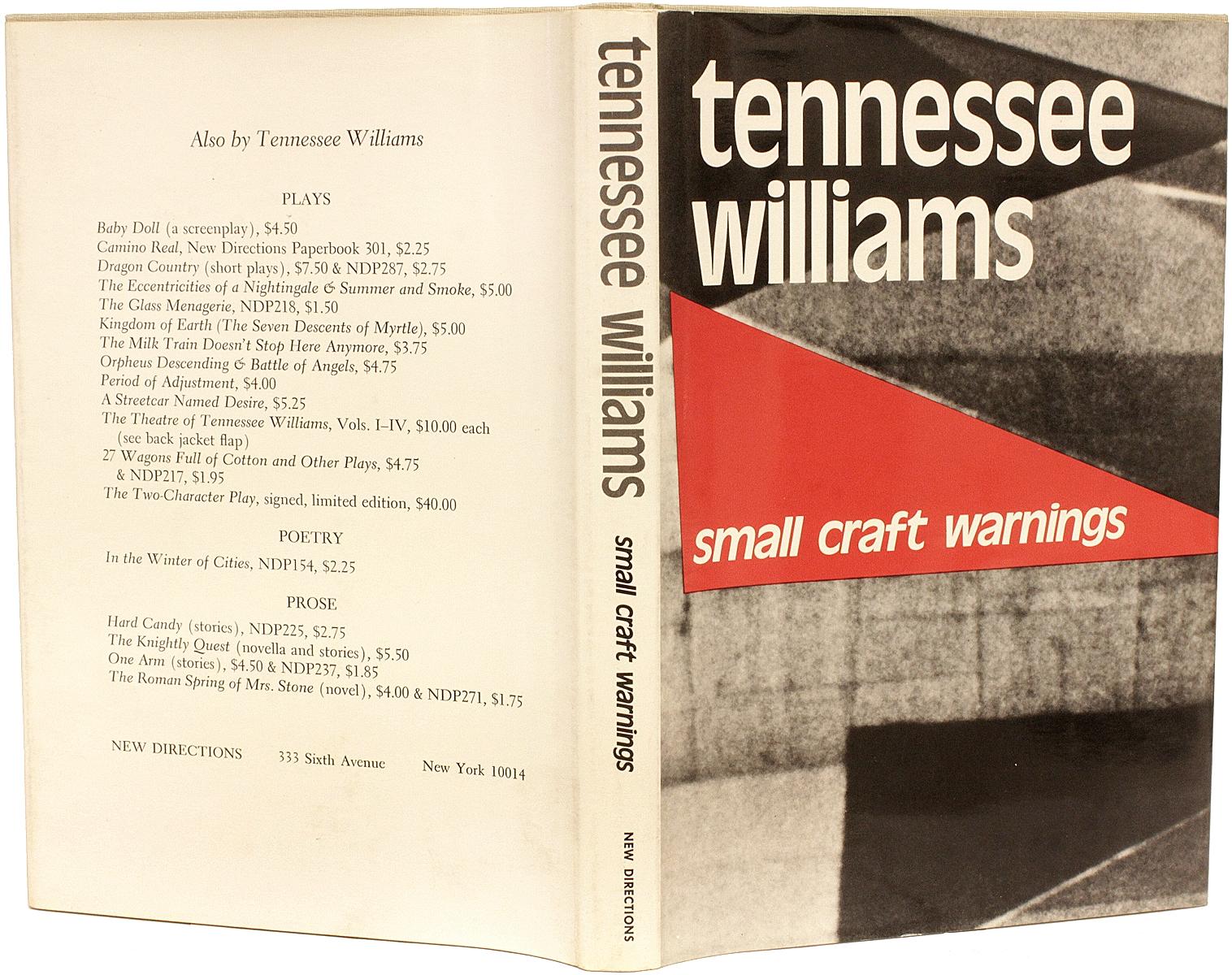Williams, Tennessee. Small Craft Warnings, 'First Edition - Signed - 1972' In Good Condition For Sale In Hillsborough, NJ