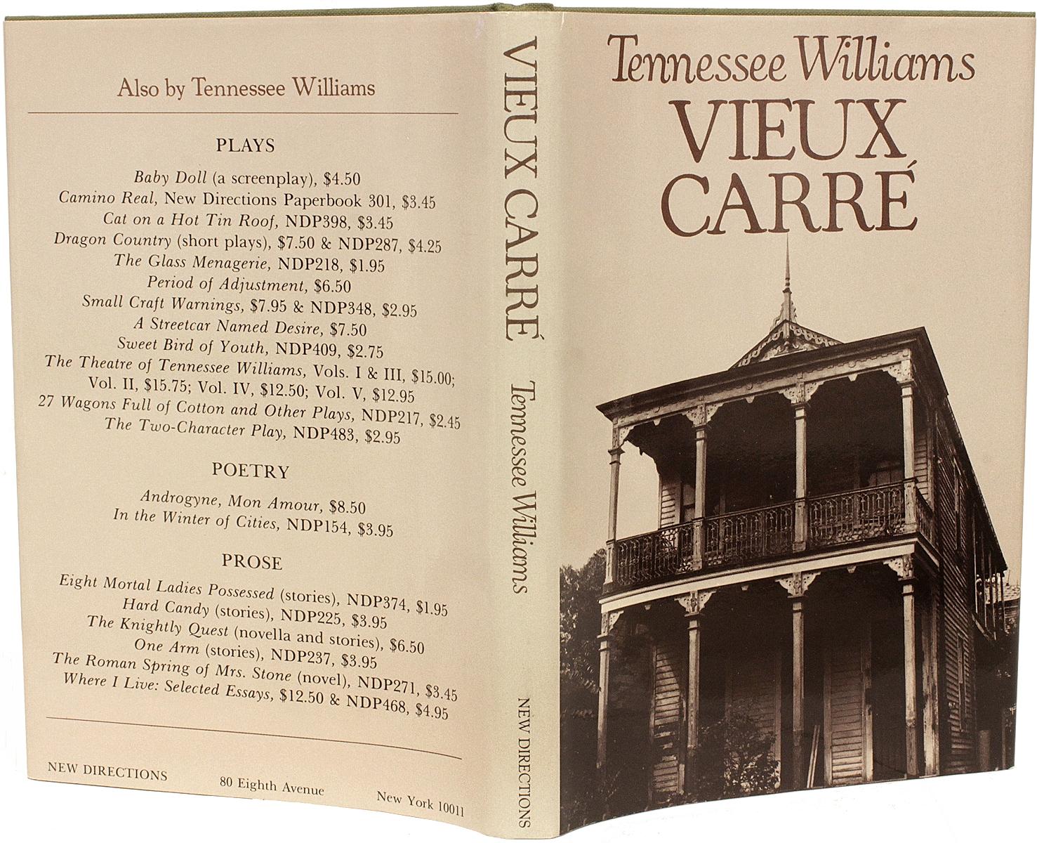 Fabric Williams, Tennessee. Vieux Carre, 'First Edition - Signed - 1979'