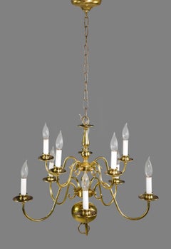 Williamsburg 2 Tier 10 Candelabra Light Brass Chandelier