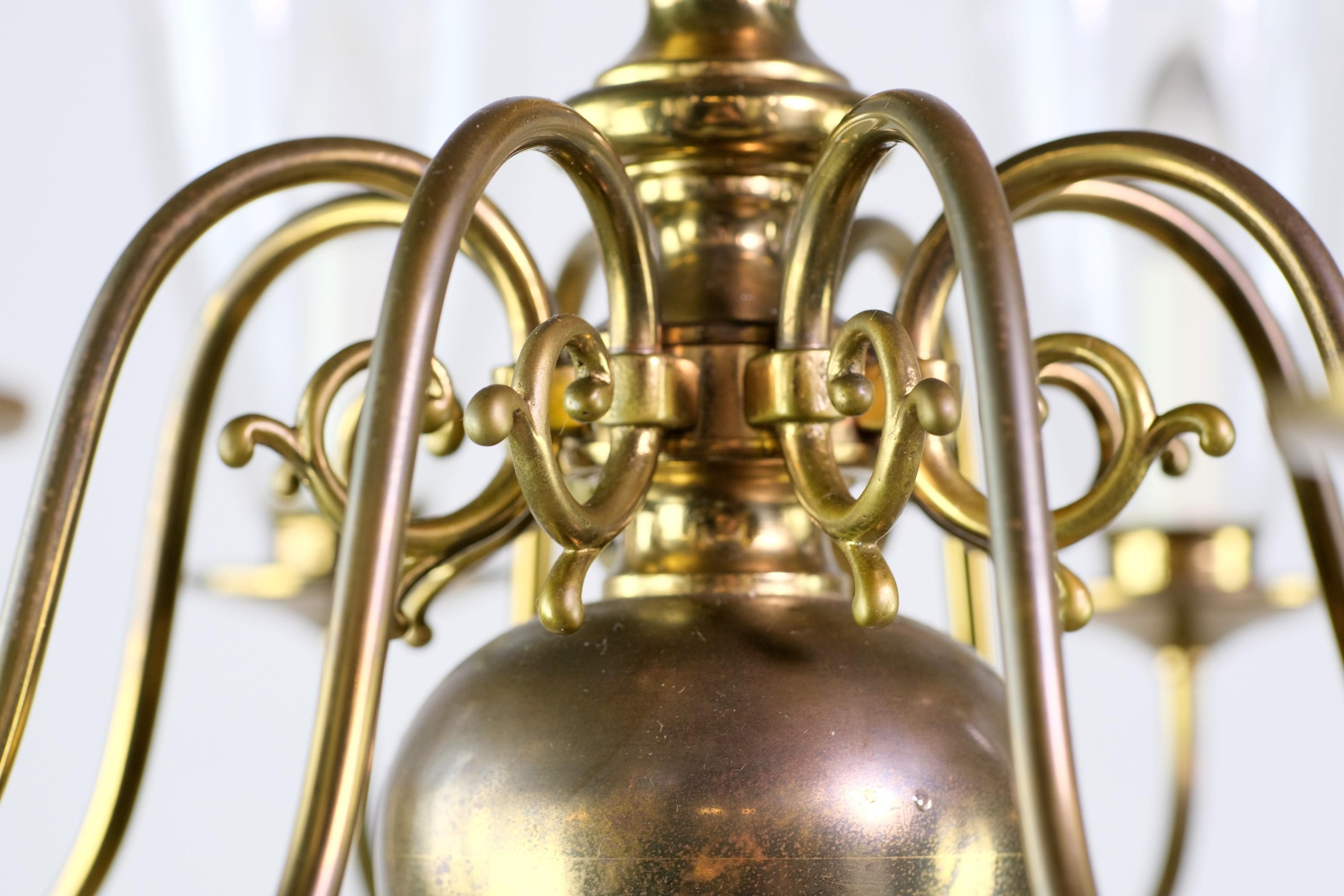 antique brass chandelier with shades
