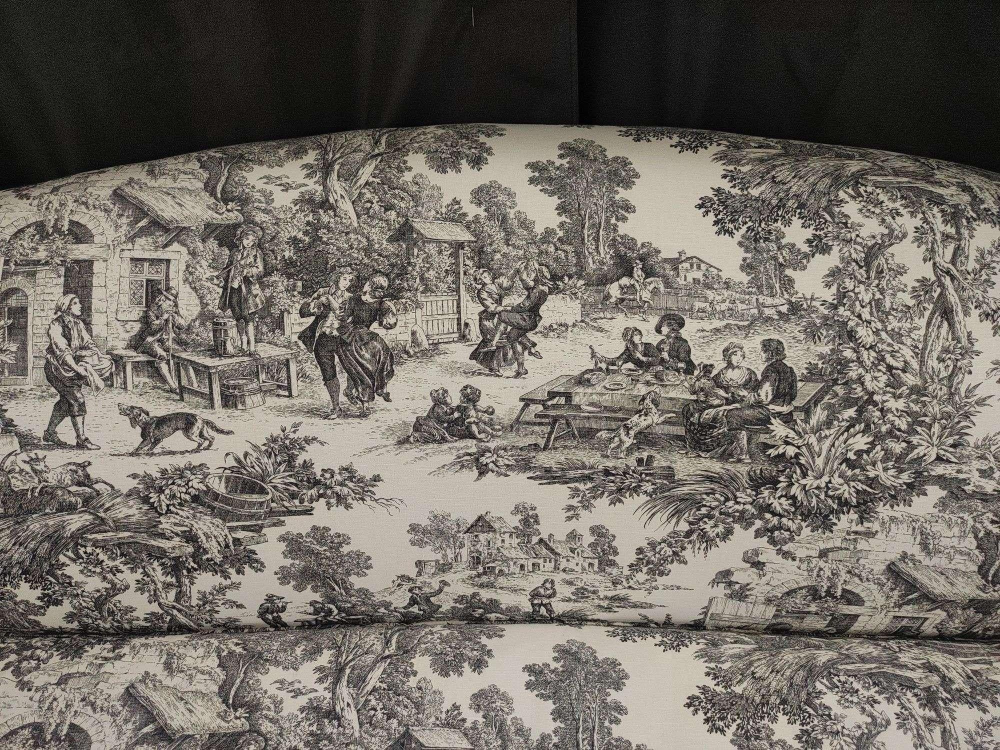 20th Century Williamsburg Chippendale Style Toile Camelback Settee Sofa by Stickley For Sale