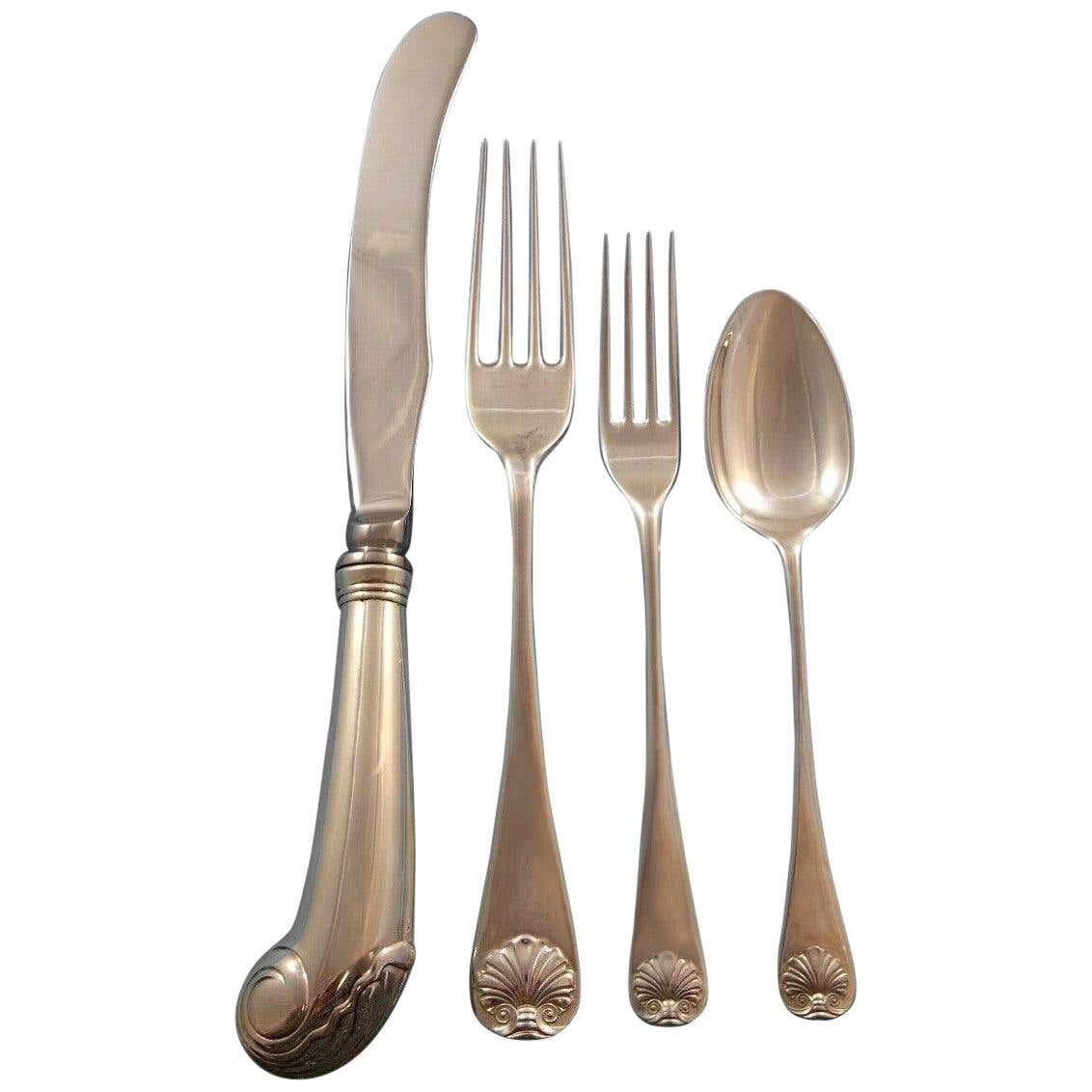 Williamsburg Shell by Stieff Sterling Silver Dinner Flatware Set ...