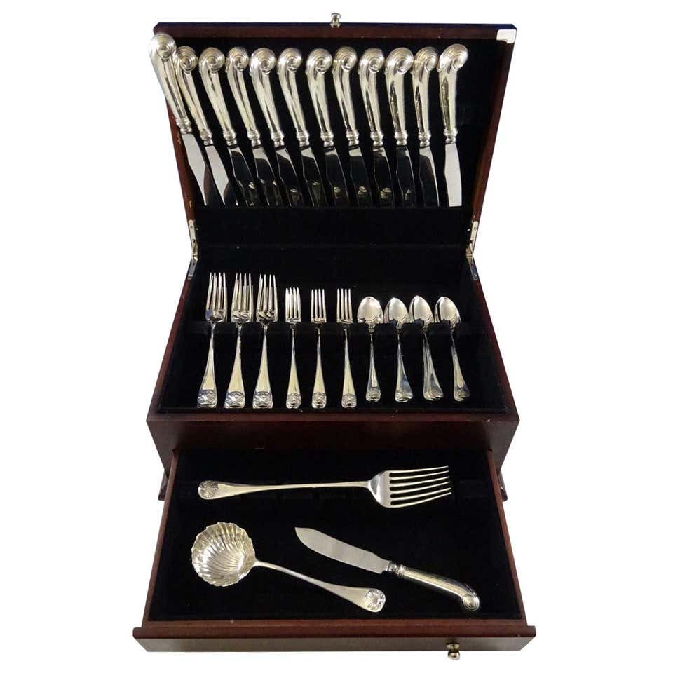 Williamsburg Shell by Stieff Sterling Silver Dinner Flatware Set ...