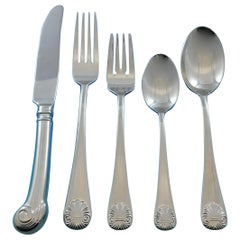 Williamsburg Shell by William Roberts Stainless Steel Flatware Set Service 72 Pc