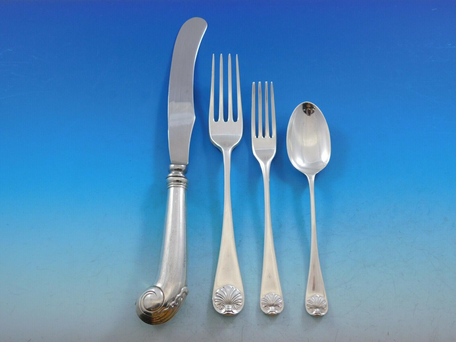 Williamsburg Shell Stieff Sterling Silver Flatware Set 18 Service 94 Pcs Dinner 1