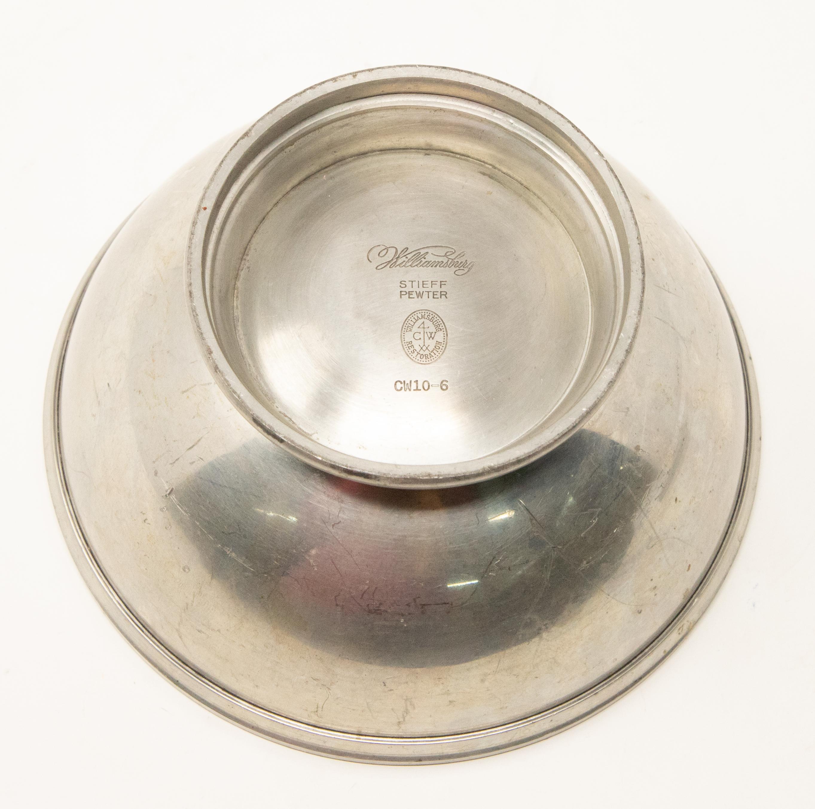 Williamsburg Stieff Pewter Bowl For Sale at 1stDibs