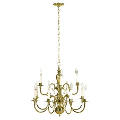 Williamsburg Two Tier 12 Arm Polished Brass Chandelier