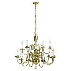 Williamsburg Two Tier 15 Arm Polished Brass Chandelier