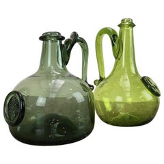 Vintage Williamsburg VA Jamestown Historical Glass Reproduction Onion Bottles, 1960s