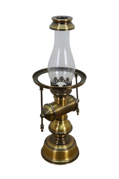 Willian Fawecett Brass Pharmacy Apothecary Library Reading Hurricane Lamp 22"