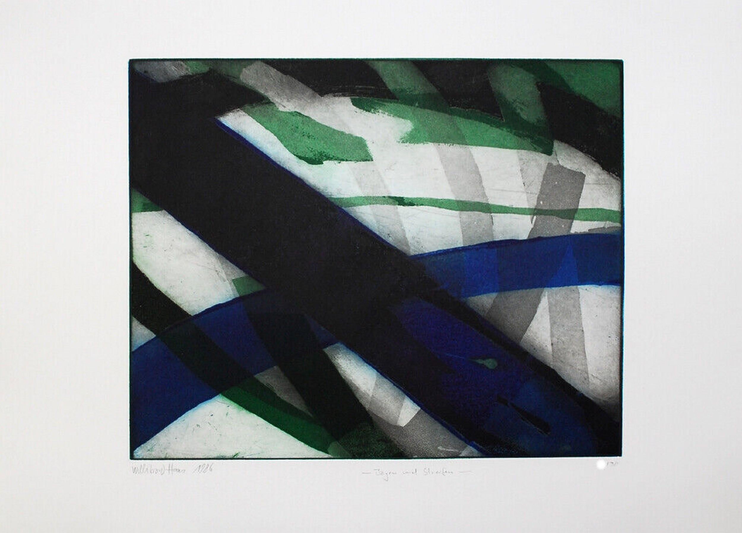Willibrord Haas Abstract Print - Arches & Stripes (Post-war Abstraction, Joseph Beuys) (~35% OFF)