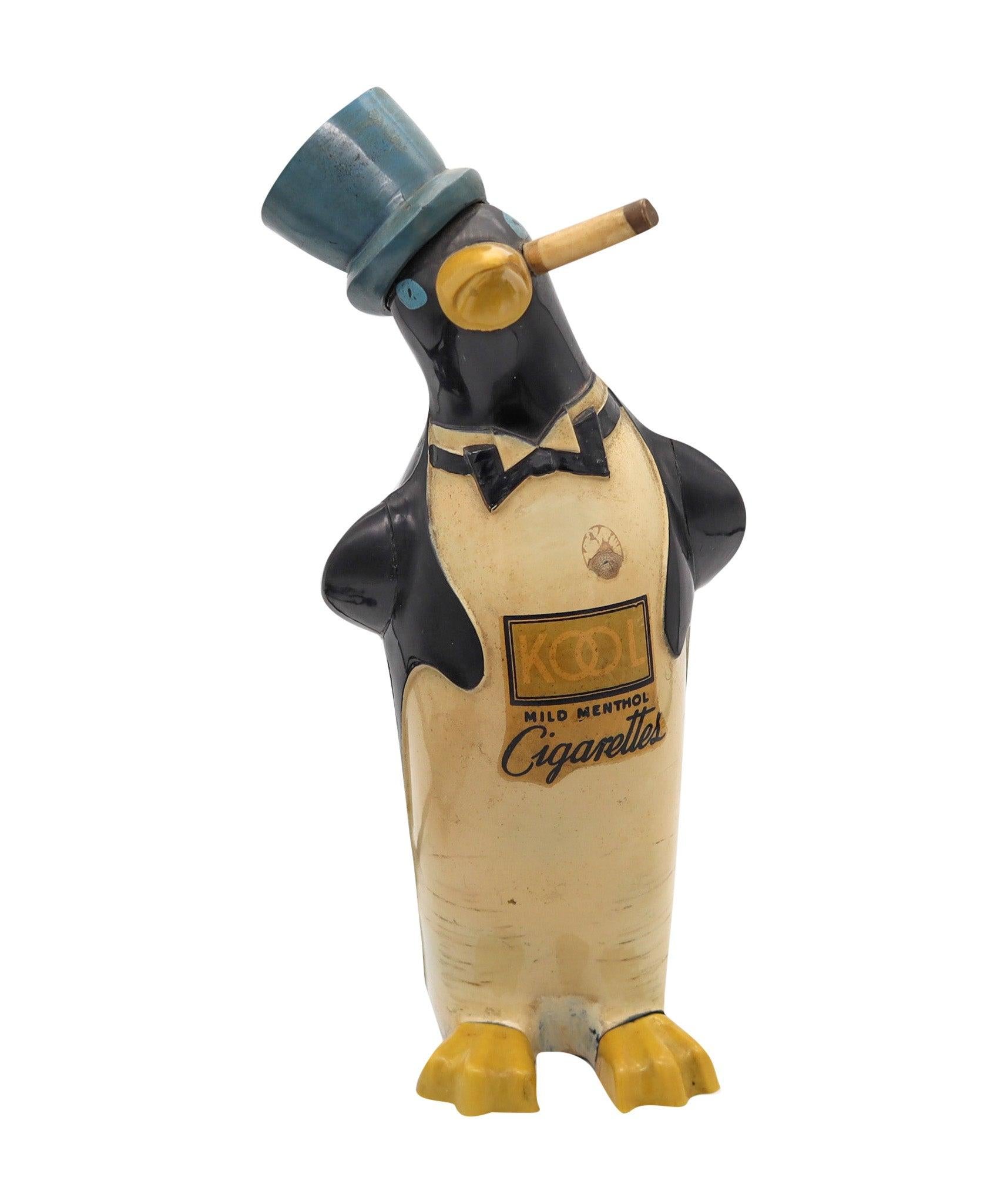 Hand-Crafted WILLIE KOOL 1938 The Penguin Figural Bar And Table-Desk Electric Lighter For Sale