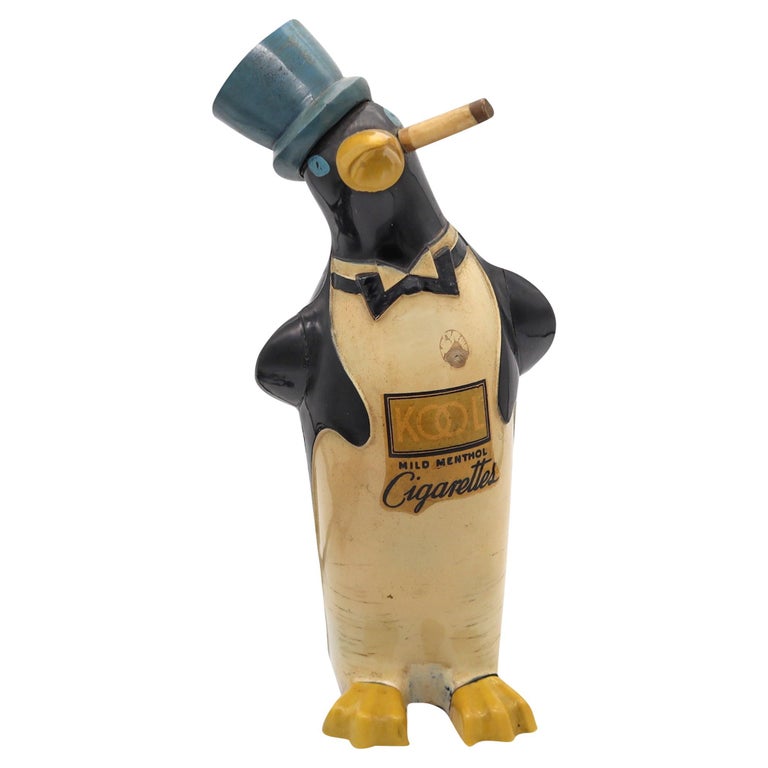 WILLIE KOOL 1938 The Penguin Figural Bar And Table-Desk Electric Lighter at  1stDibs