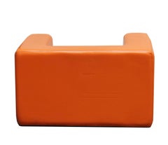 Willie Landels for Zanotta Orange Vinyl "Throw Away Armchairs, Italy 1970s