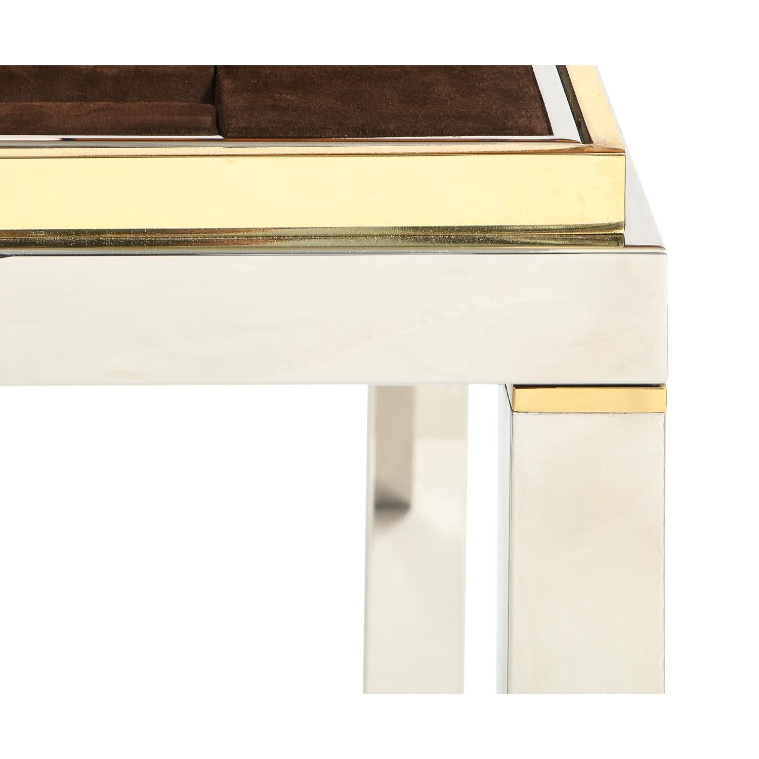 Hand-Crafted Willie Rizzo Game Table in Chrome and Brass with Reversible Top, 1970s