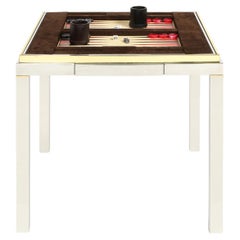 Vintage Willie Rizzo Game Table in Chrome and Brass with Reversible Top, 1970s
