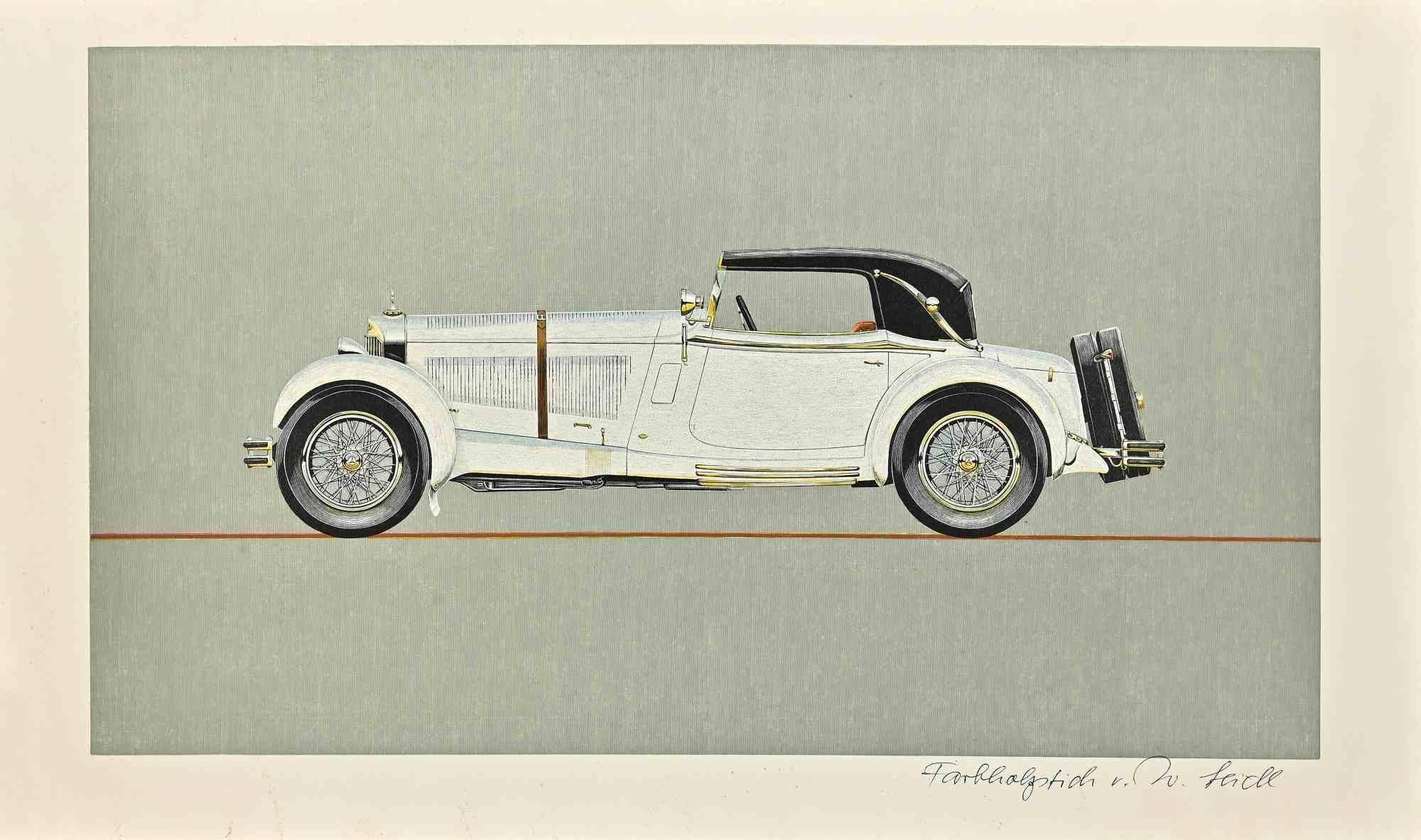 The Vintage Car is a woodcut print realized by Willie Seidl in the 1950s.

Hand-signed on the lower.

Good condition, with slight foxing.