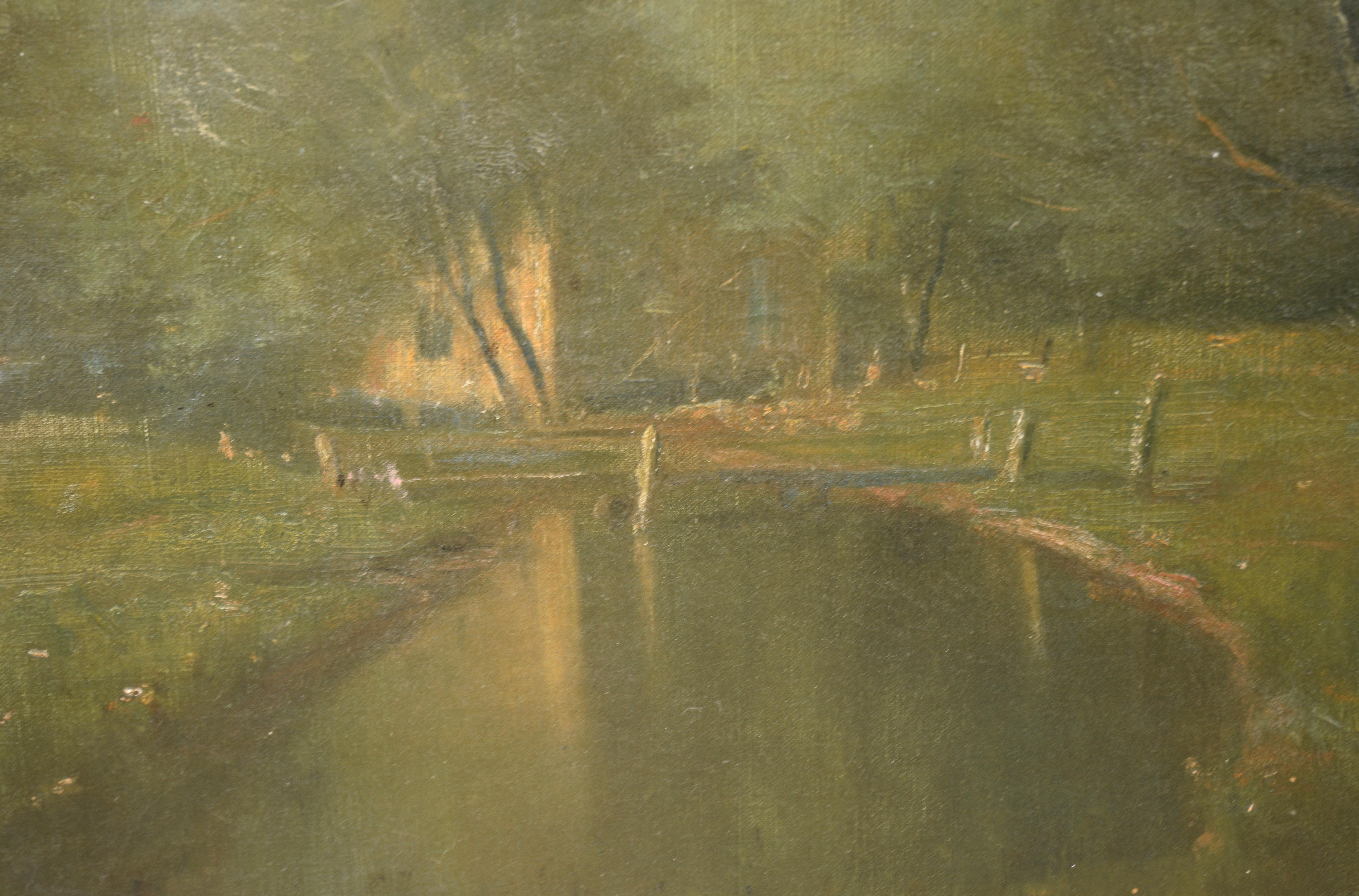 Tonalistische Landschaft des späten 19. Jahrhunderts – Afternoon by the Pond im Angebot 2