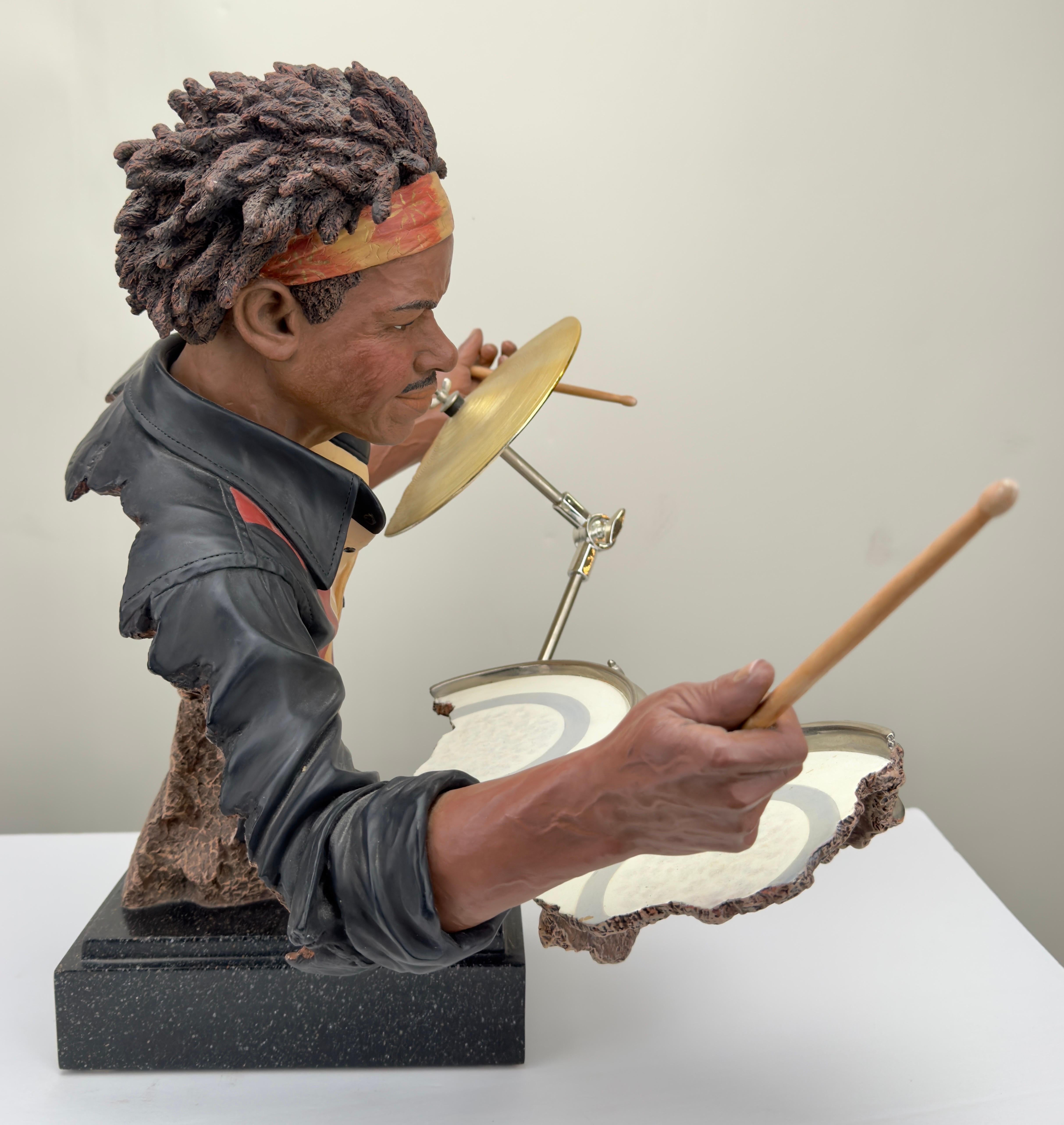 Willitts Designs International The Drummer Cast Resin Sculpture, Signed  For Sale 1