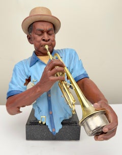 Willitts Designs "Moe Cheeks" Cast Resin Sculpture All That Jazz Series, Signed