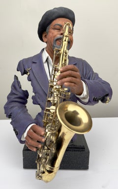 Willitts Designs "Sax Appeal" Musician Cast Resin Sculpture, Signed & Numbered