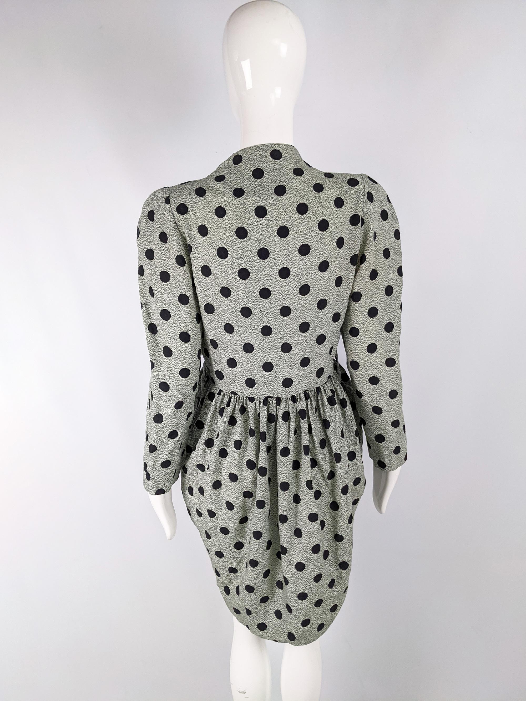 Williwear by Willi Smith Vintage Documented Polka Dot Dress, 1984 In Good Condition For Sale In Doncaster, South Yorkshire