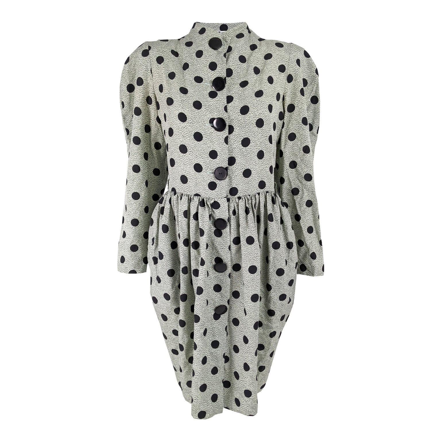 Williwear by Willi Smith Vintage Documented Polka Dot Dress, 1984 For Sale