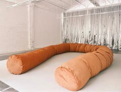 Willo Perron Sausage Sofa - Mid-Century Modern Fabric Upholstery