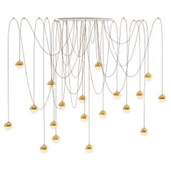Willow 19, Cristal soplado con cúpula de metal Lámpara colgante para vestíbulo by Shakuff