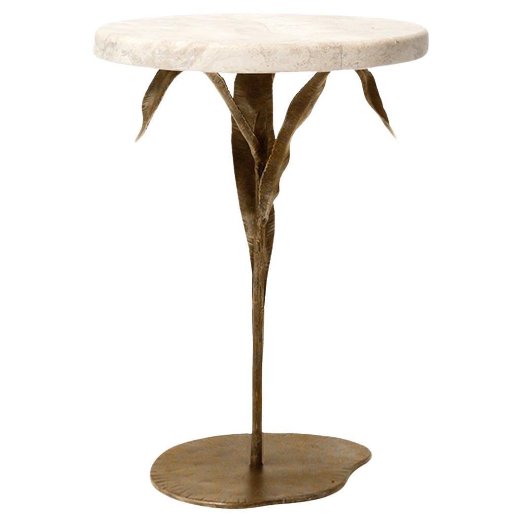 Willow Accent Table in Aged Gold For Sale