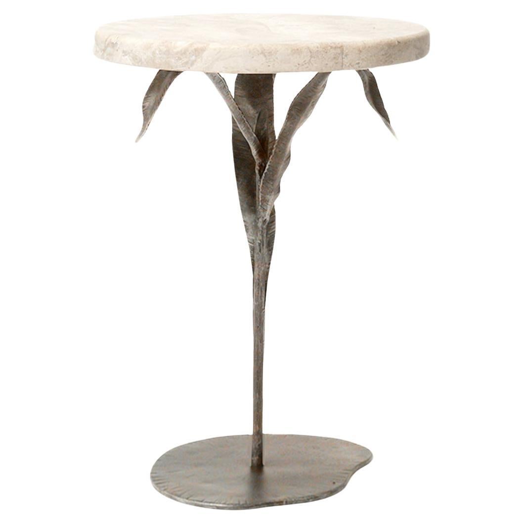 Willow Accent Table in Aged Silver For Sale