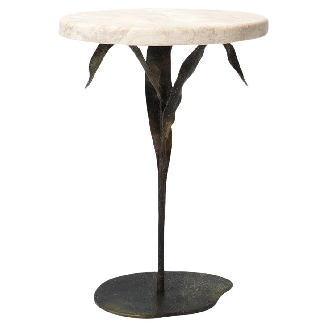 Willow Accent Table in Gold Rubbed Black For Sale