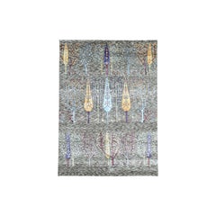 Willow and Cypress Tree Design Wool and Silk Rug