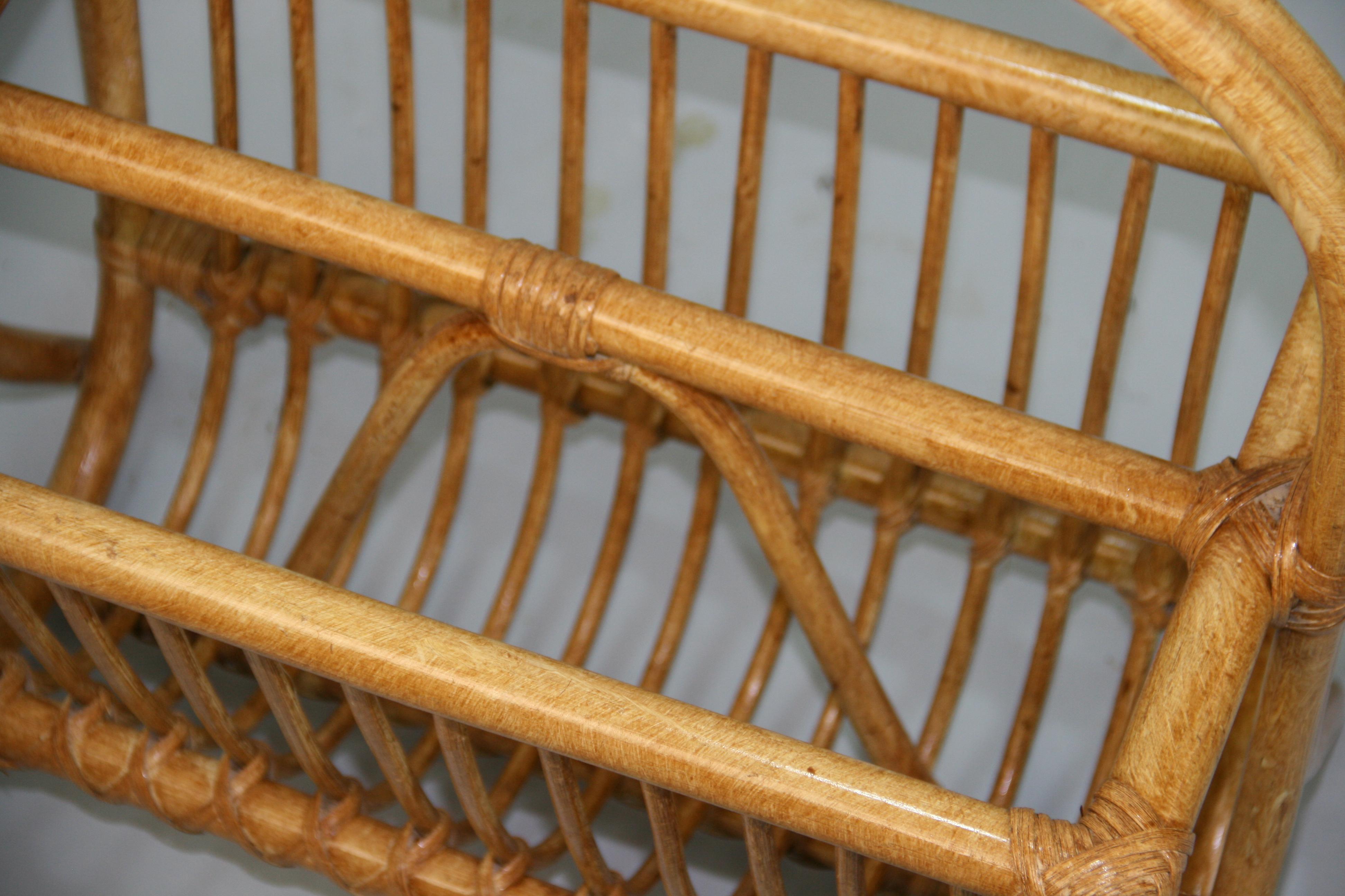 Mid-20th Century Willow and Rattan Magazine Rack For Sale