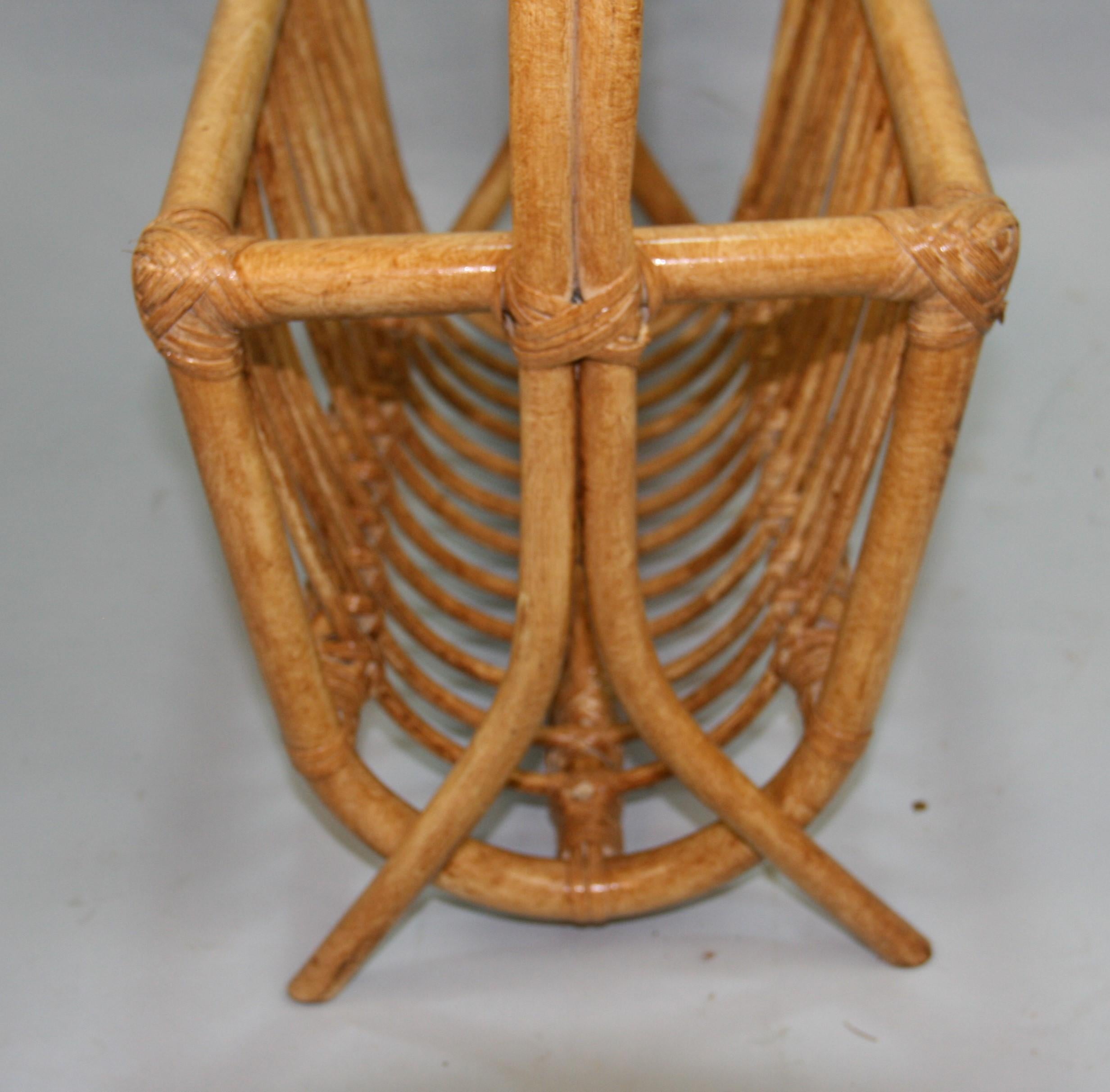 Willow and Rattan Magazine Rack For Sale 2