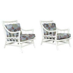 Willow and Reed Rattan Pair of Lounge Chairs