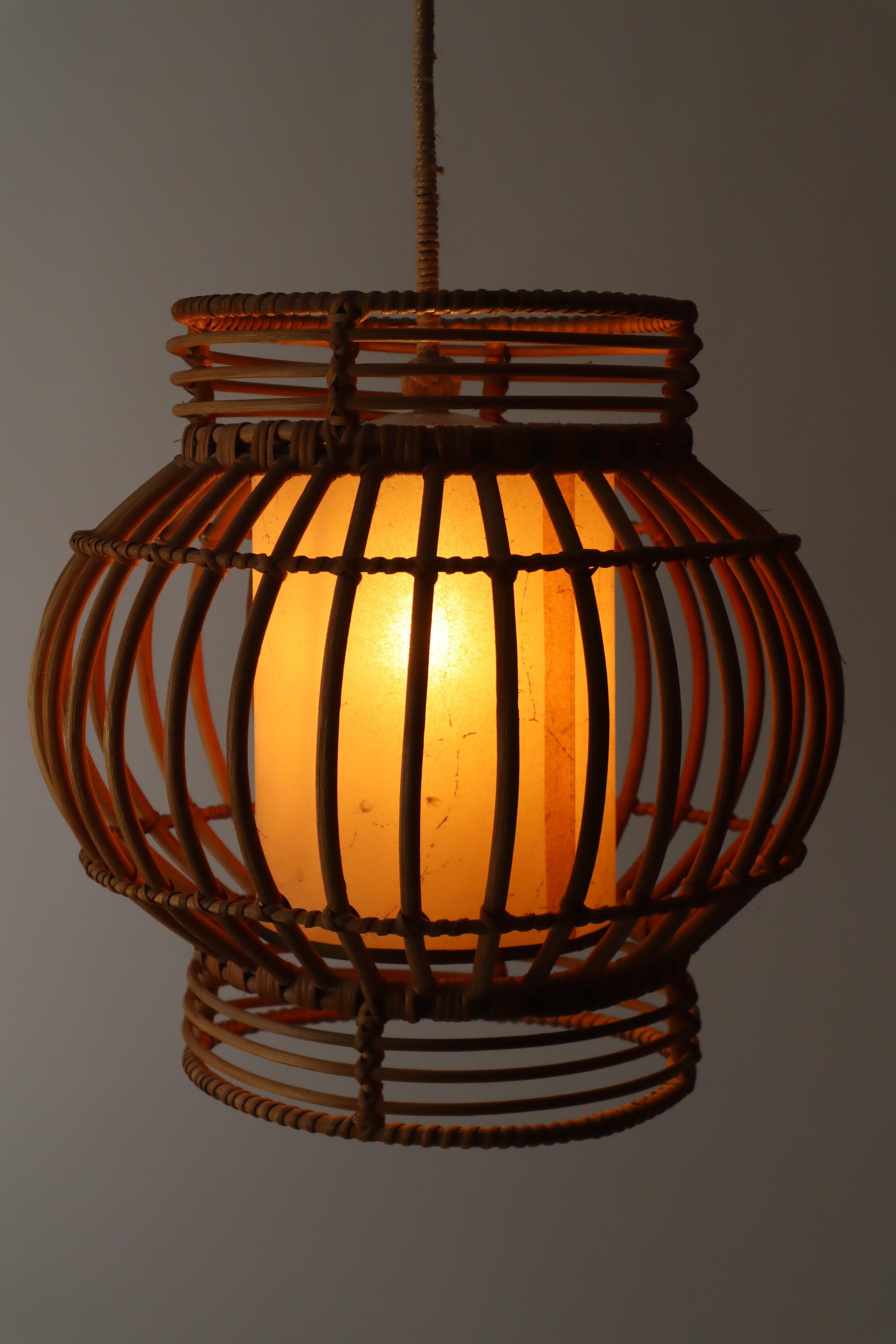 Lampada a sospensione Global in salice e vimini, anni '60 in vendita 8