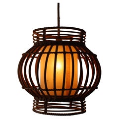 Willow and Wicker Global Pendant light, 1960s