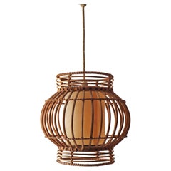 Willow and Wicker Global Pendant light, 1960s