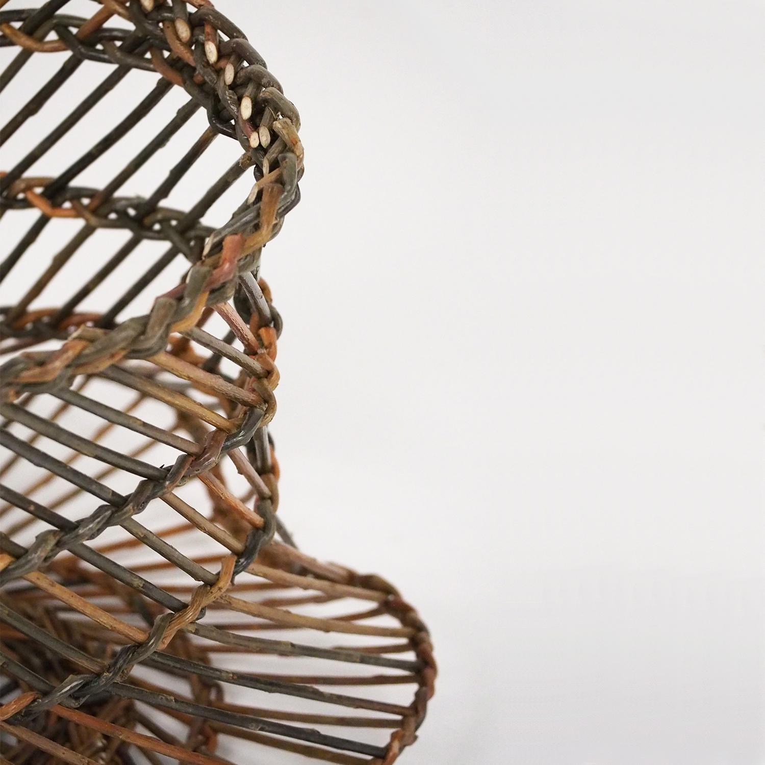 Modern Willow Basket Capponara Shoulder Belt, Portego, Handmade in Italy For Sale