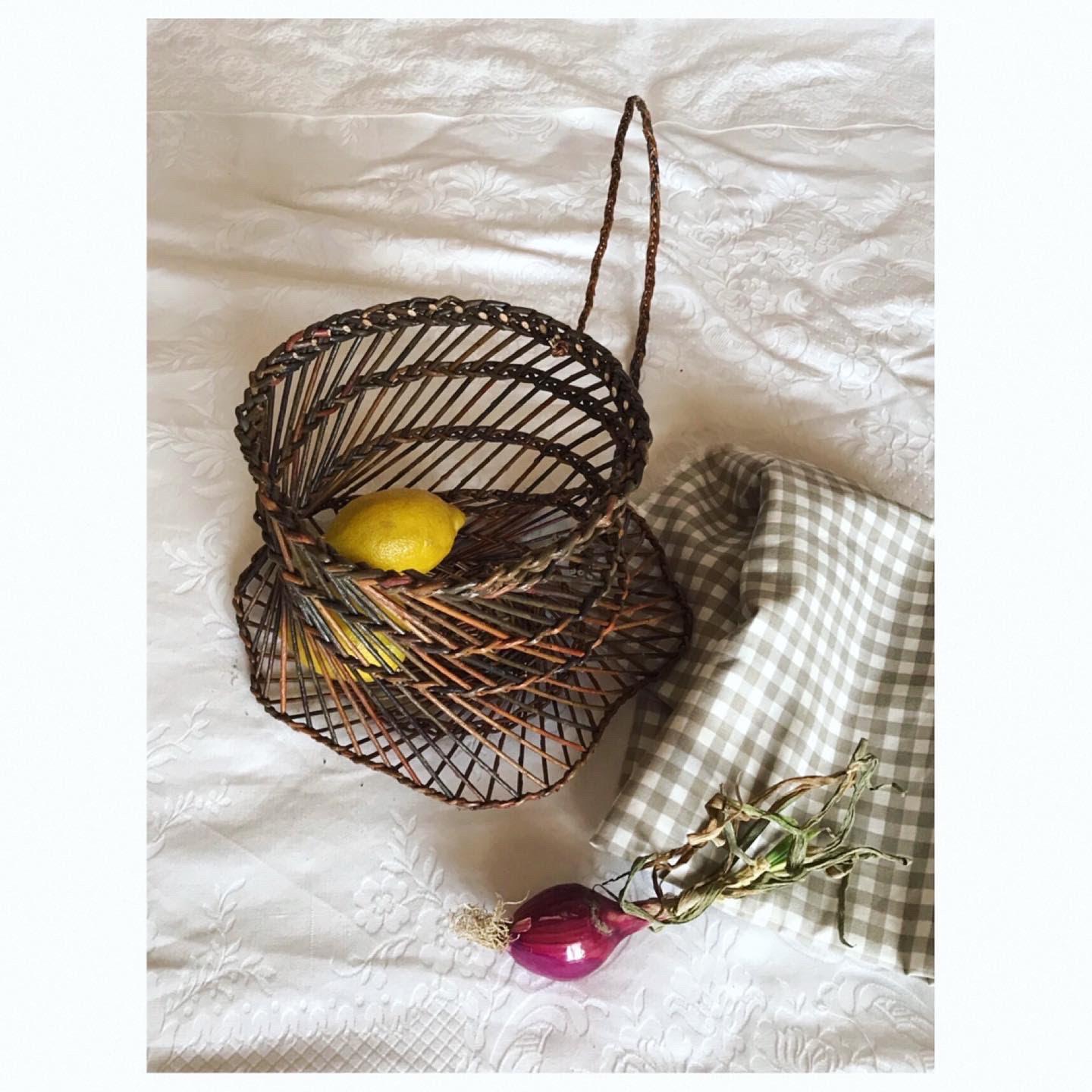 Woven Willow Basket Capponara Shoulder Belt, Portego, Handmade in Italy For Sale