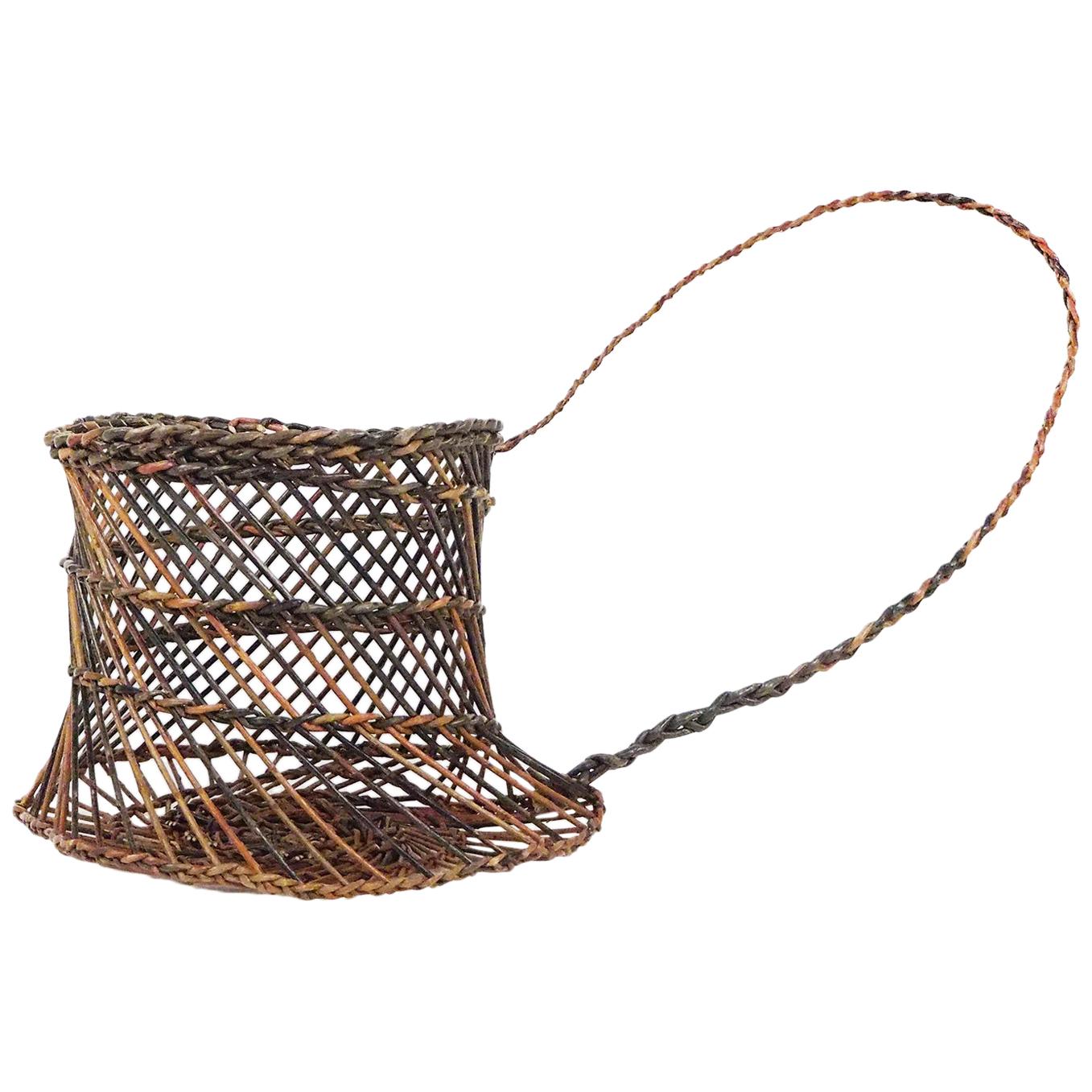 Willow Basket Capponara Shoulder Belt, Portego, Handmade in Italy For Sale