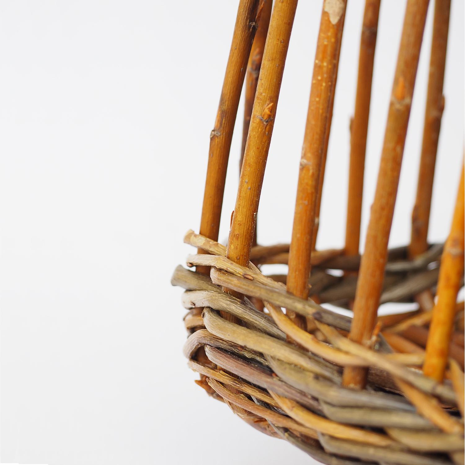 Italian Willow Basket Niche, Portego, Handmade in Italy For Sale