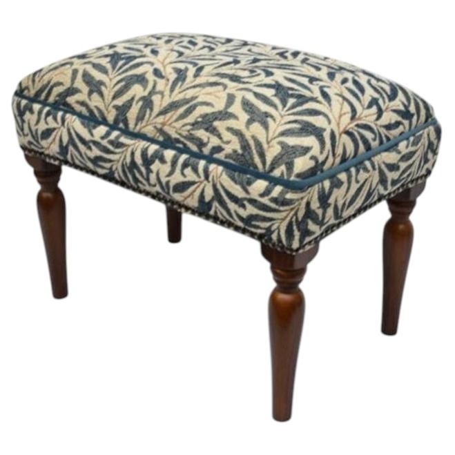 Willow Bough Blue Upholstered Stool
