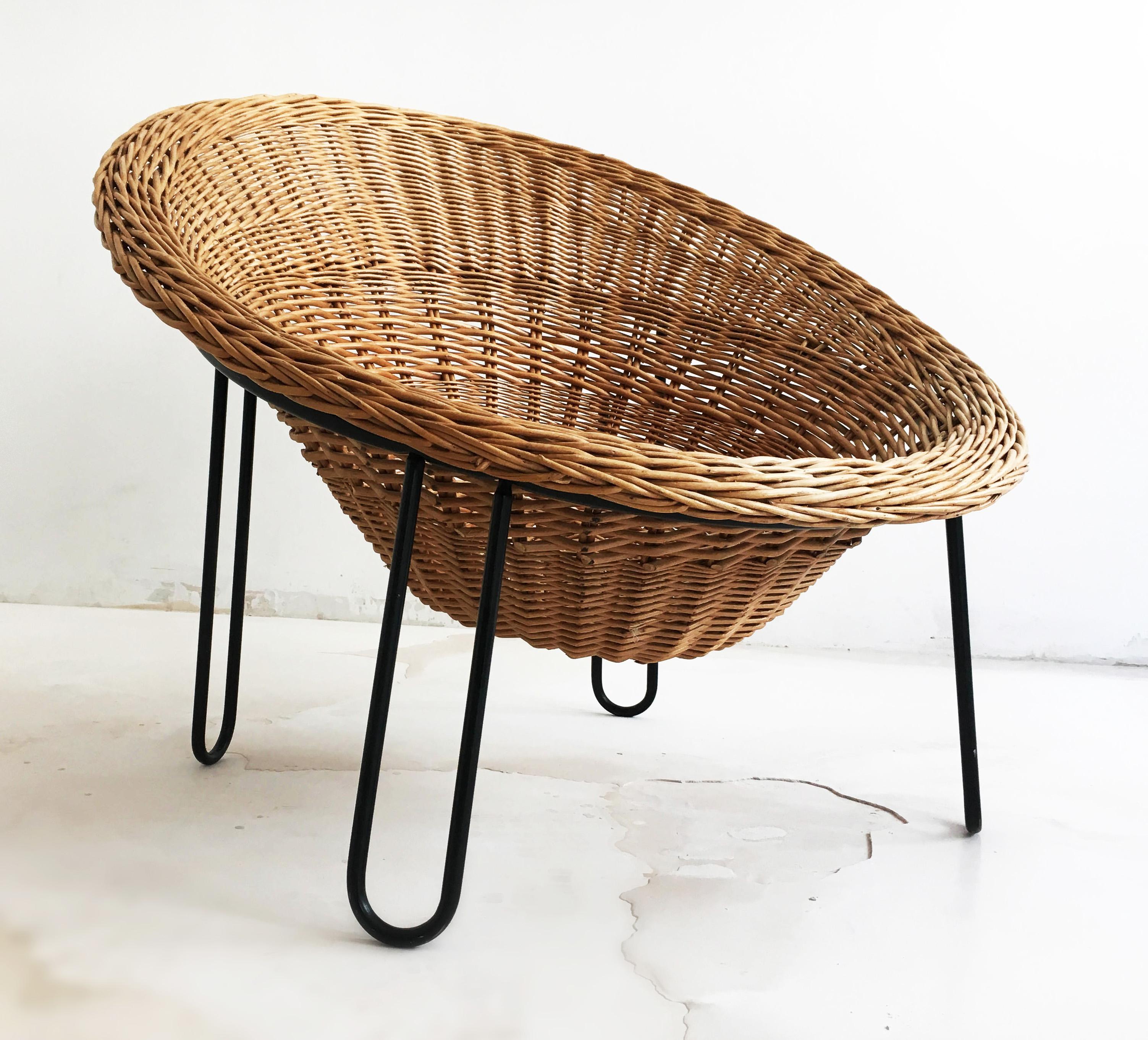 Willow Cone Lounge Chair, France, 1950s For Sale 6