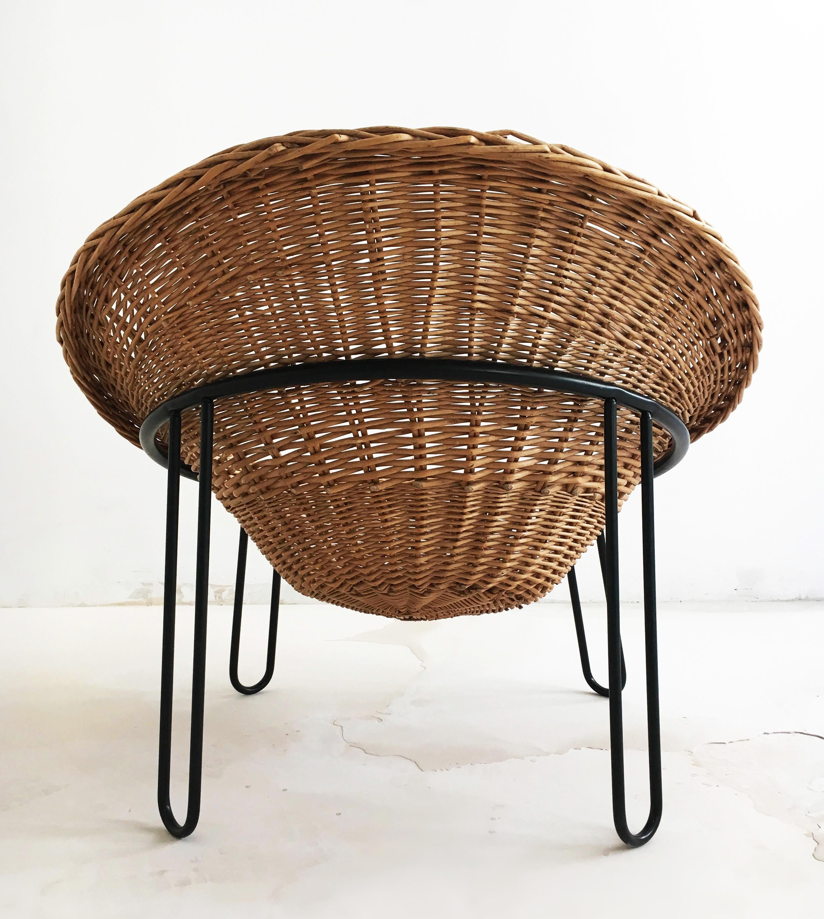 Metal Willow Cone Lounge Chair, France, 1950s For Sale