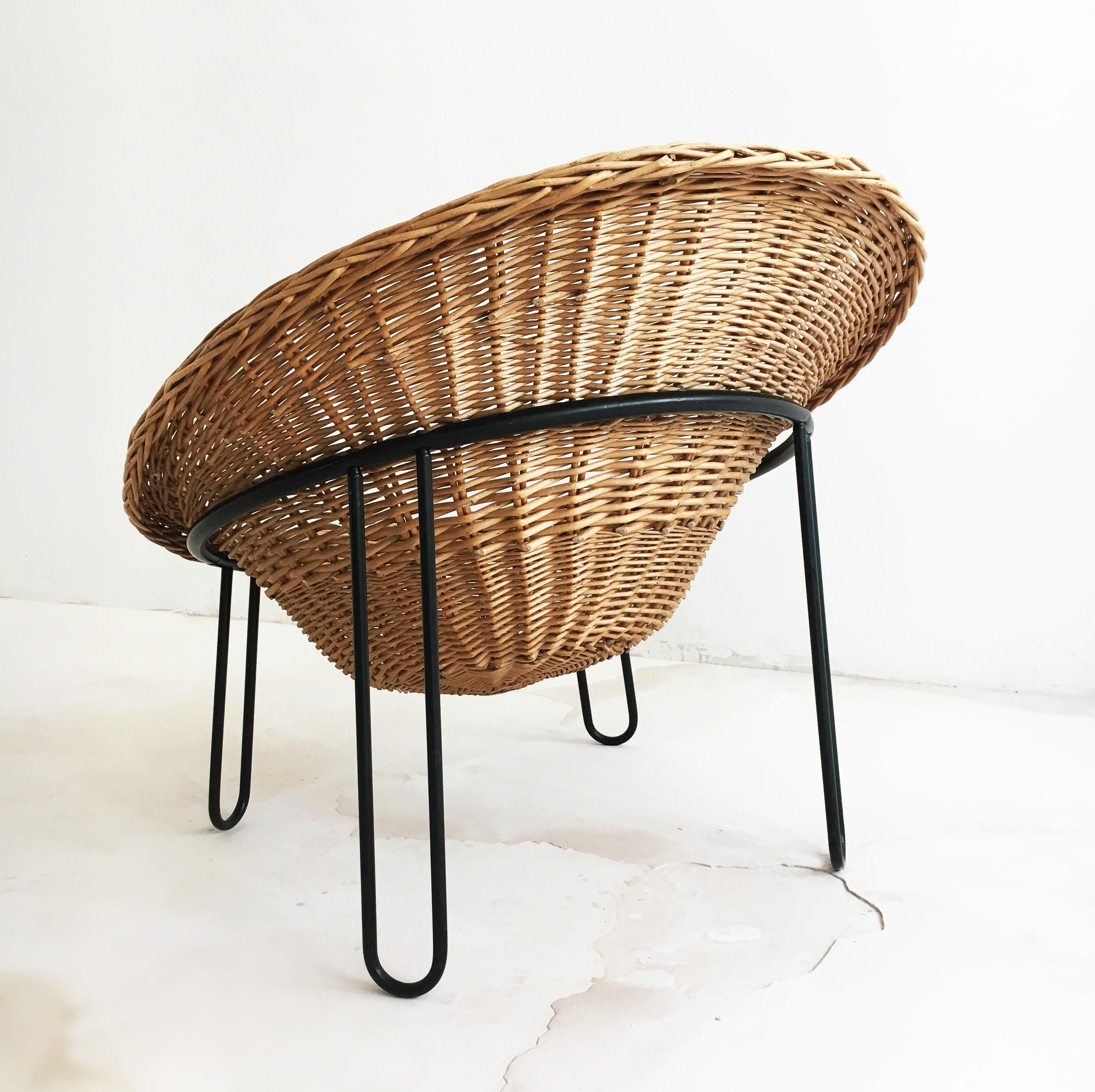 Willow Cone Lounge Chair, France, 1950s For Sale 1