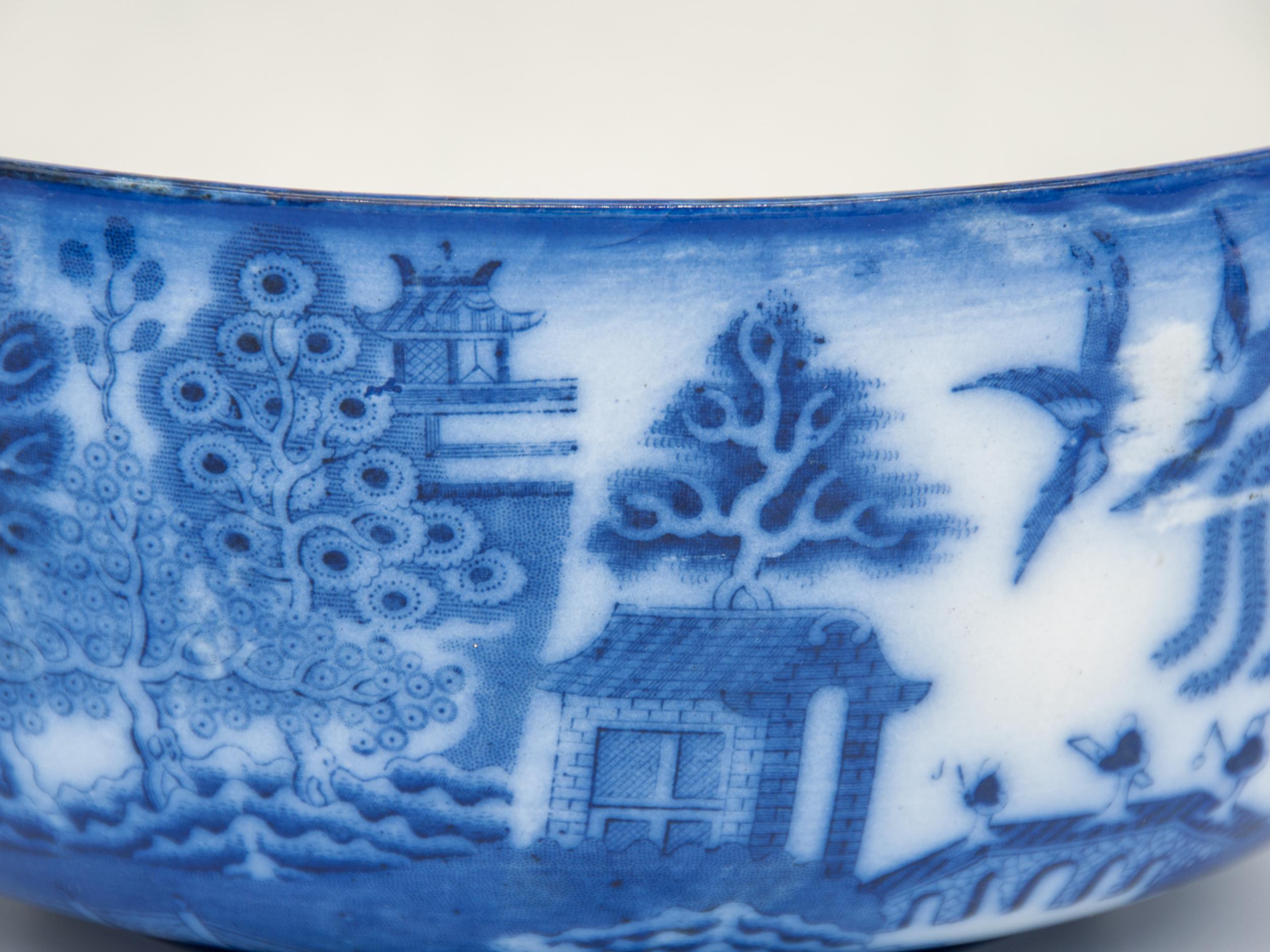 20th Century Willow Flow Blue Bowl For Sale