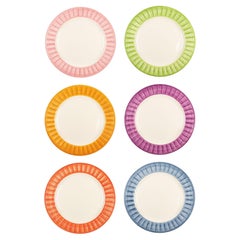 Ensemble de 6 assiettes plates en céramique en forme de saule par Stories of Italy