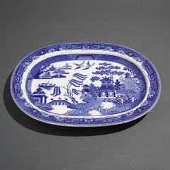 Willow pattern oval platter by Wedgwood, 1891-92
